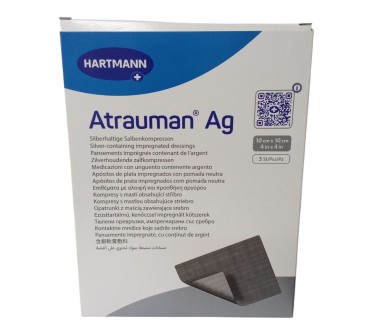 ПХ Atrauman ПРЕВРЪЗКA Ag-тюлена с метално сребро 10см/10см х 3 ХАРТМАН